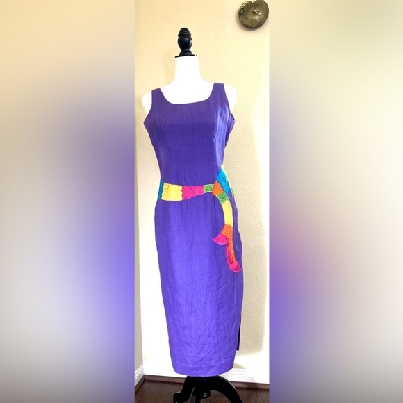 Designer’s Linen Fashion Dress Elizabeth James Linen Dress Bouliabasse DEBORAH - Picture 1 of 15